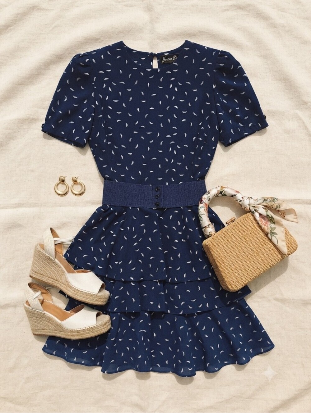 Jenny Petites Vintage Ruffle Belt Dress